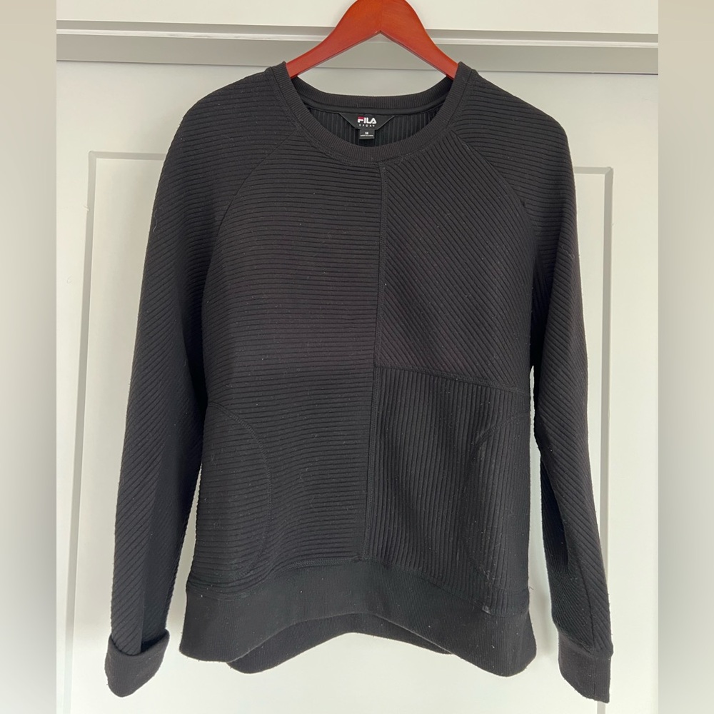 FILA Black Athletic Sports Sweatshirt Crewneck
